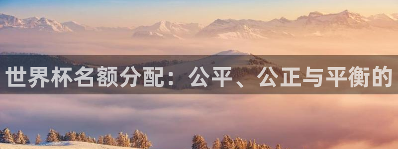 世界杯直播：世界杯名额分配：公平、公正与平衡的